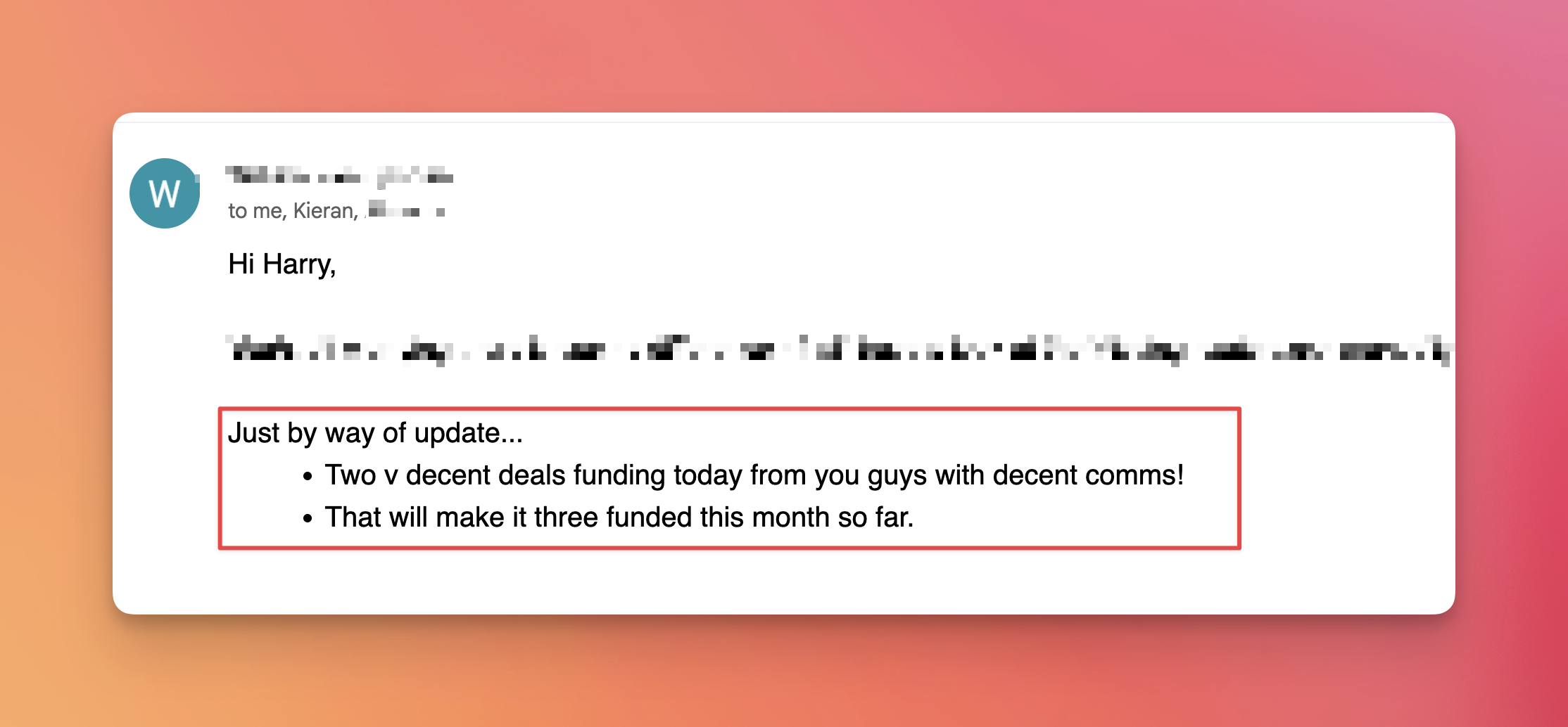 Two deals funding today with decent commissions